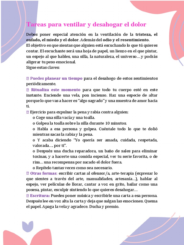 Ejercicios para desahogar emociones | PDF | Las emociones