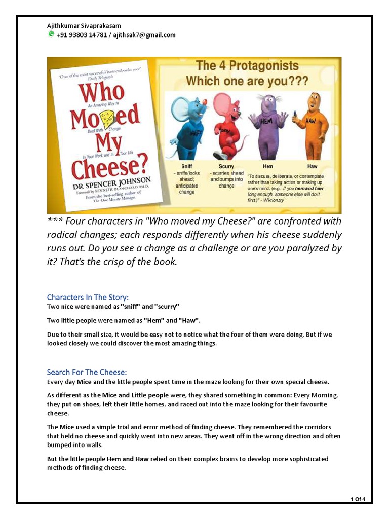 Who Moved My Cheese Worksheets – Who Moved My Cheese Book Pdf – JKNY