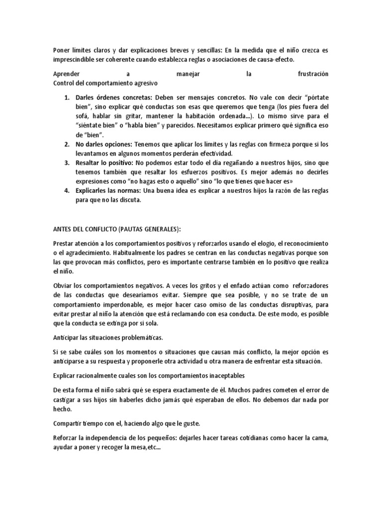 Poner Límites Claros y Dar Explicaciones Breves y Sencillas | PDF ...