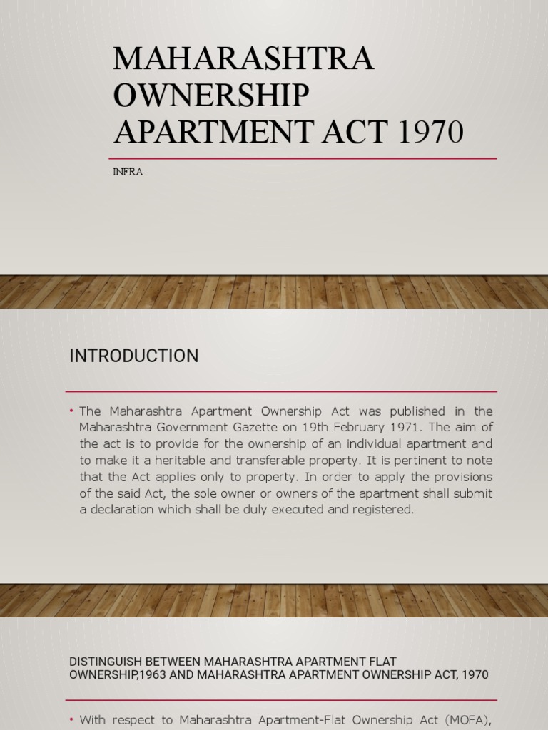 Maharashtra Ownership Apartment Act 1970 PDF Concurrent Estate