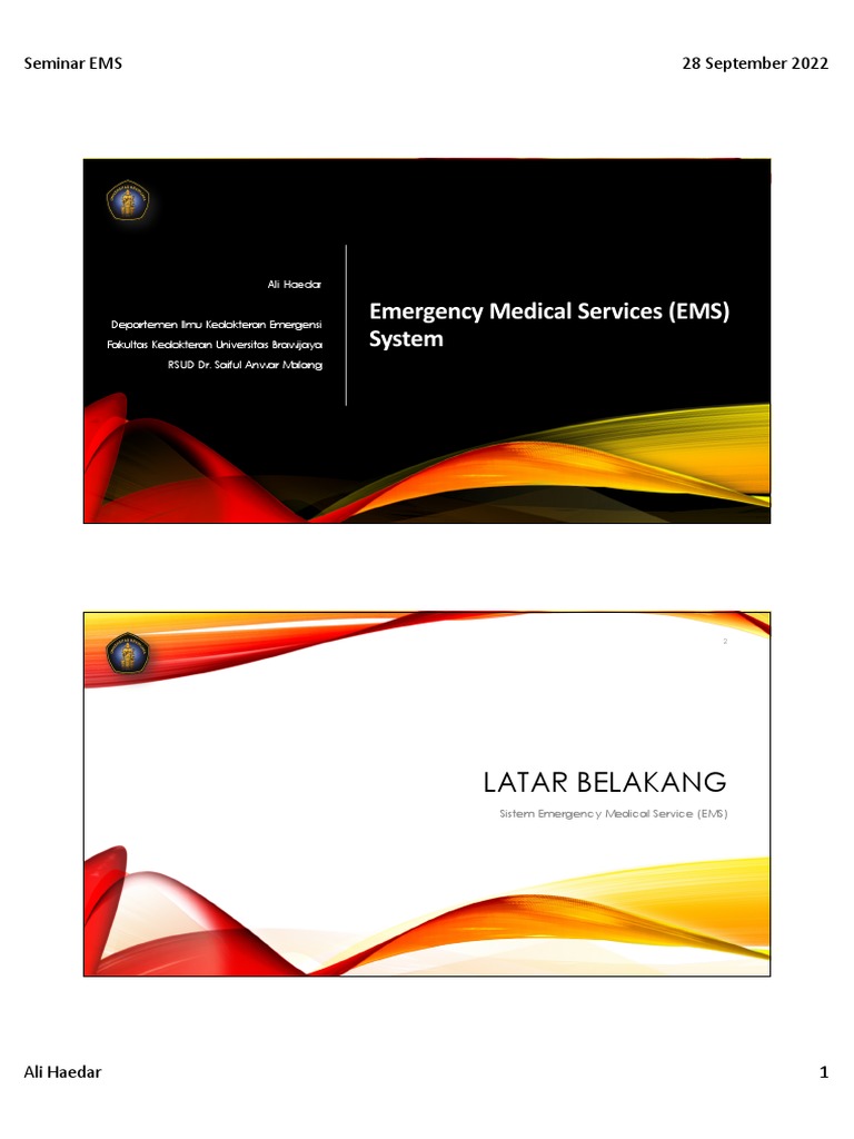 Emergency Medical Service (EMS) System (Ali Haedar) PDF