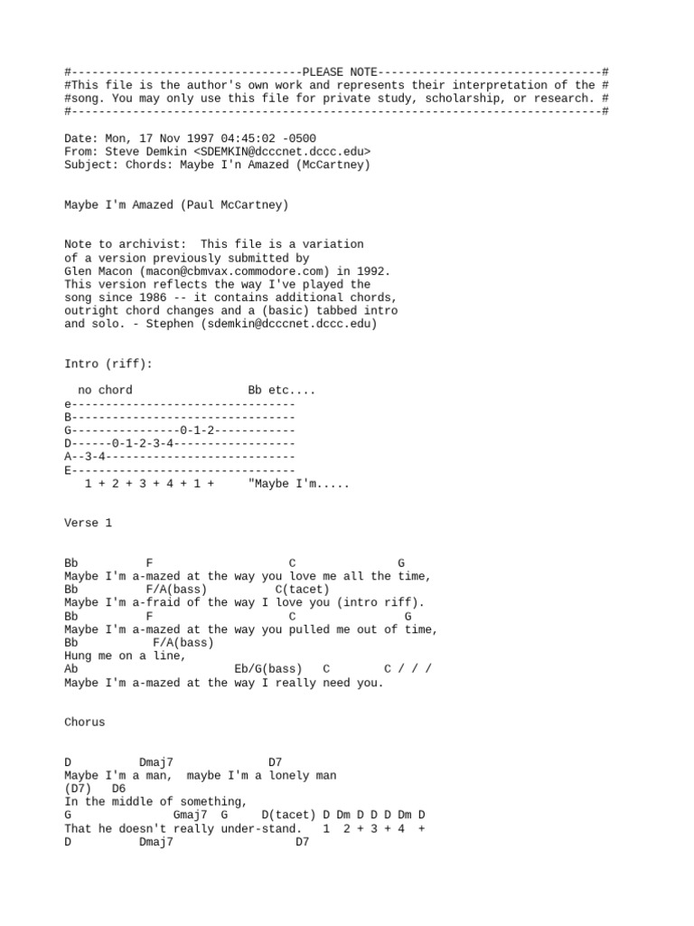 Maybe im amazed pdf song structure british rock songs