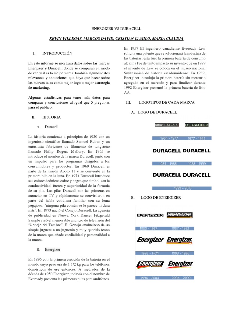 Energizer VS Duracell PDF