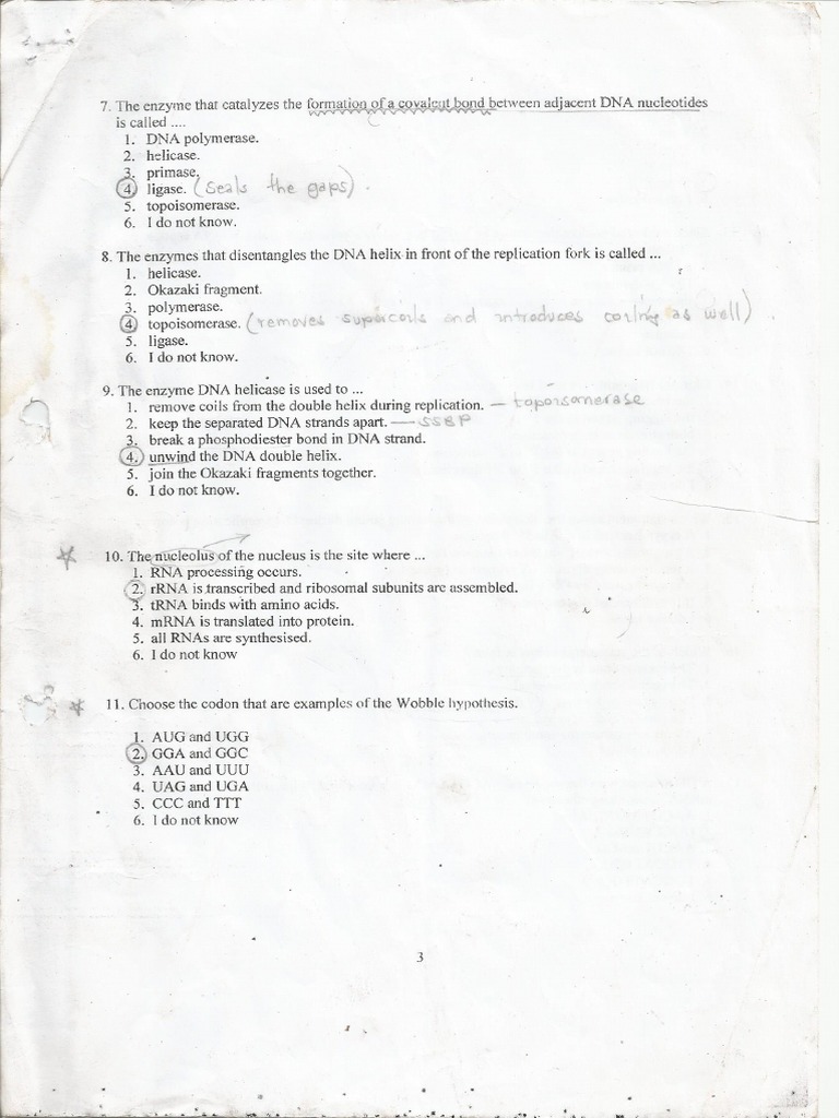 2013-14 Bio 1412 Third Term Test 1 With Solutions-1 | PDF