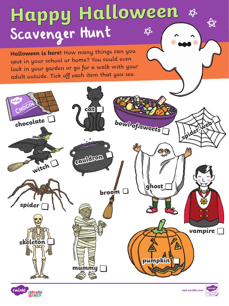 Scavenger Hunt Halloween House Game Family Games For Halloween Ver