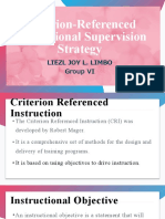 Criterion Referenced Instructional Supervision Strategy