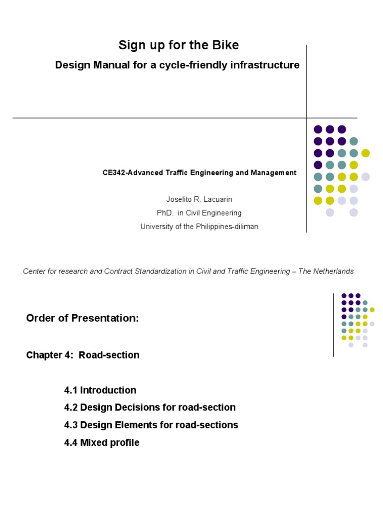 Sign Up For The Bike: Design Manual For A Cycle-Friendly Infrastructure ...