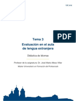 Tema 3 - Evaluación en El Aula de Lengua Extranjera