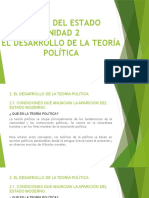 Teoría Del Estado Unidad 2 El Desarrollo de La Teoria Politica