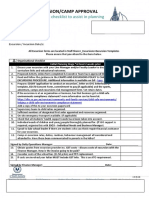 Excursion/Incursion/Camp Approval: Including: Department Checklist To Assist in Planning