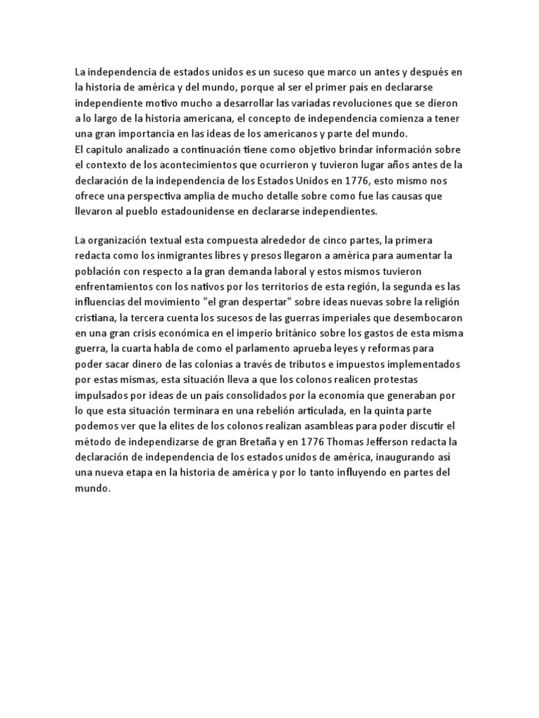 Declaración de Independencia de Los Estados Unidos | PDF | Política ...