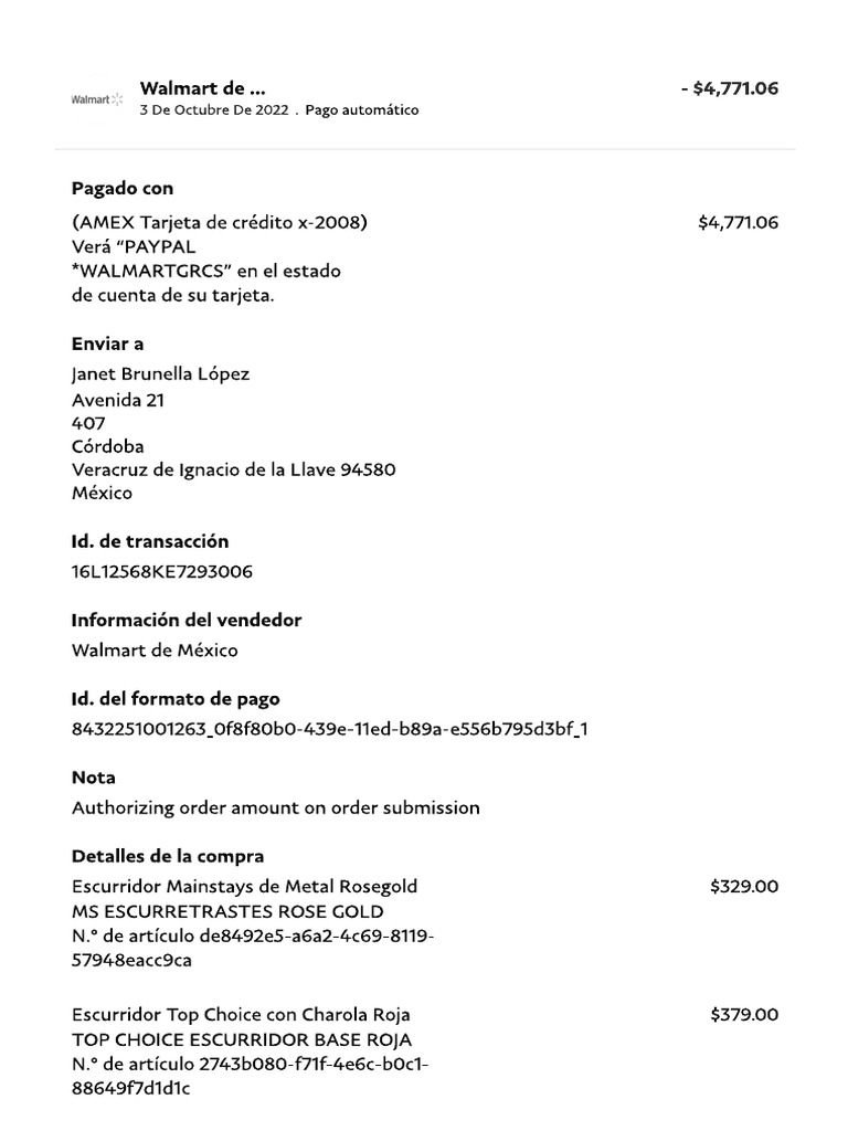 Walmart Oct 2022 Dirección PDF