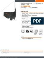 Compresor Portátil, 2-1/2 HP (Potencia Máxima) 120 V: Características