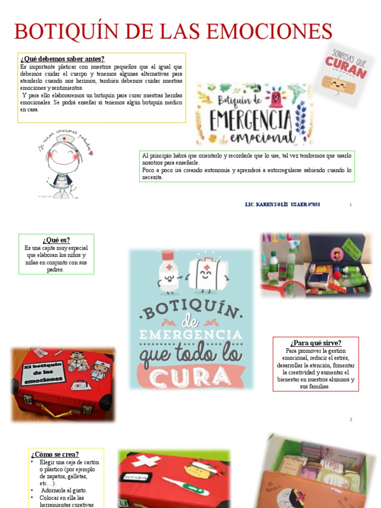 BOTIQUÍN DE LAS EMOCIONES PP | PDF | Las emociones | Experiencia subjetiva