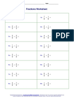 Similar and Dissimilar Fractions Worksheet 2
