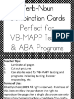 Verb-Noun Combination Cards Perfect For VB-MAPP Testing & ABA Programs