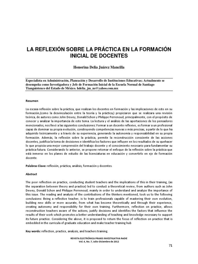 Reflexión sobre la práctica docente | PDF | Maestros | Método de enseñanza