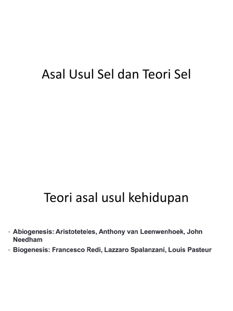 Asal Usul Sel Dan Teori Sel | PDF