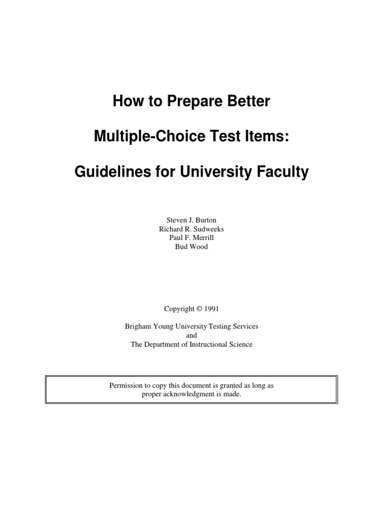 Guidelines for Effective MC Test Items | PDF