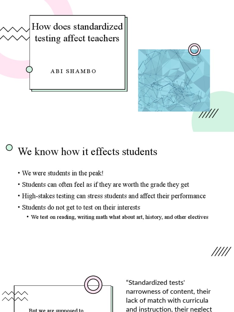 Article Of The Week Abi Shambo Pdf Teachers Standardized Tests