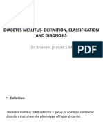 Diabetes - Def, Classification and Diagnosis
