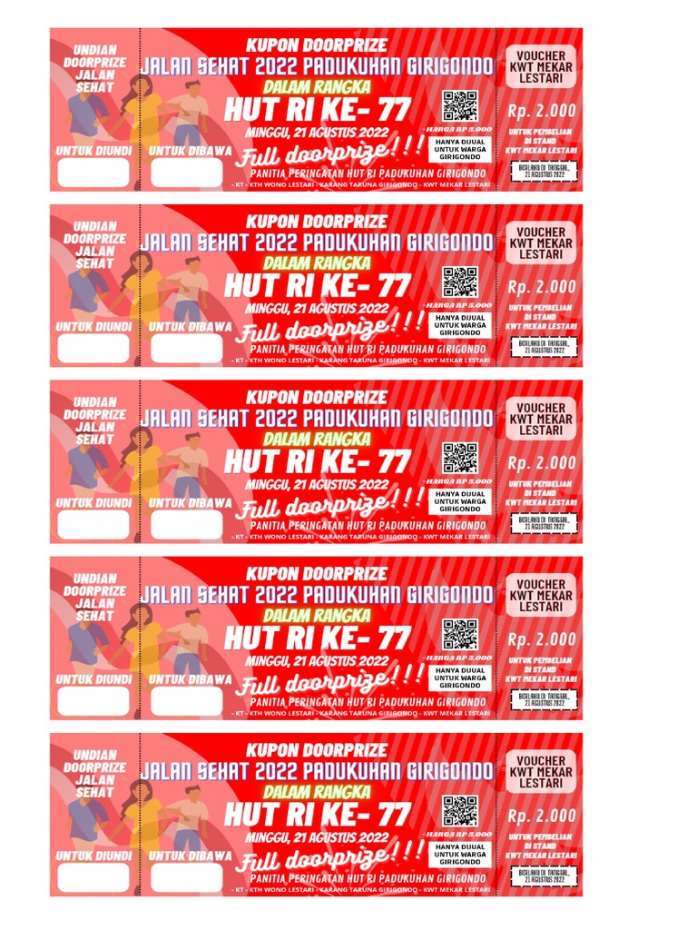 Pengundian doorprize kipas angin dan motor di acara jalan sehat