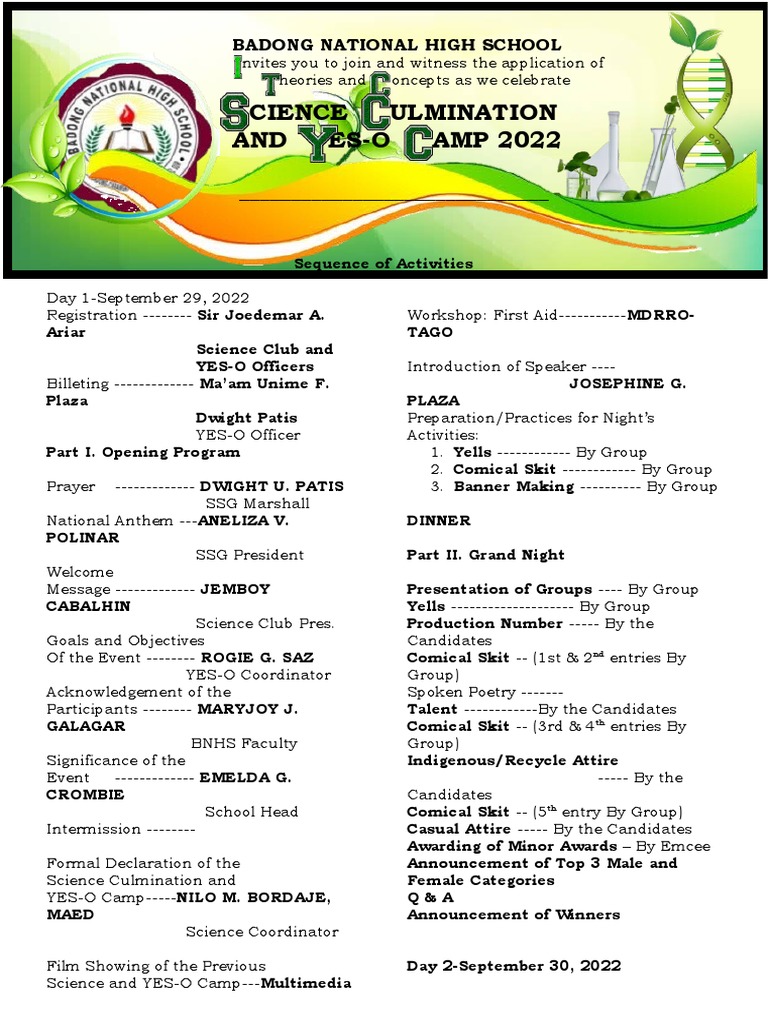 Program Science Culmination 2022 | PDF