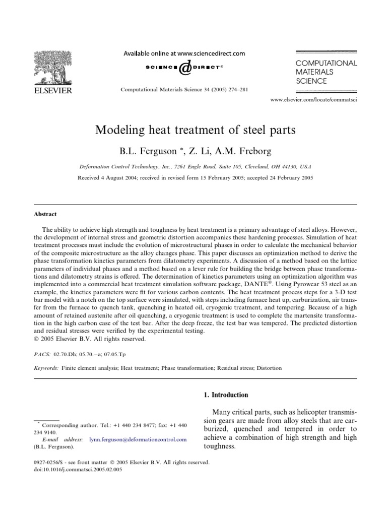 Modeling Heat Treatment of Steel Parts | PDF | Heat Treating | Steel