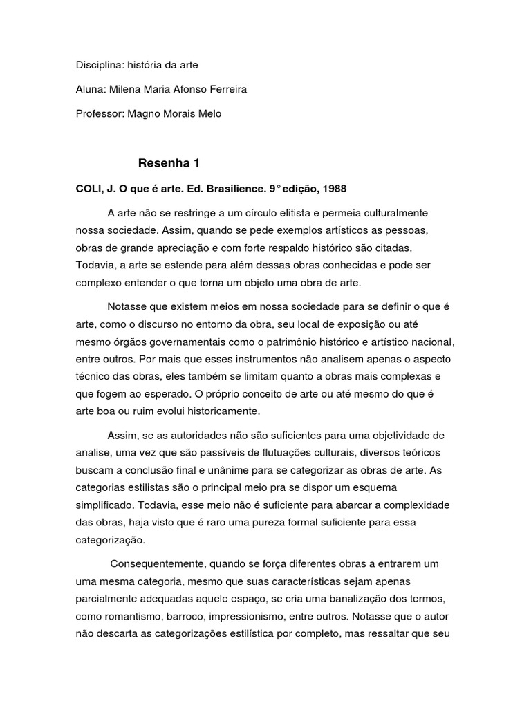 O Que É Arte Coli PDF