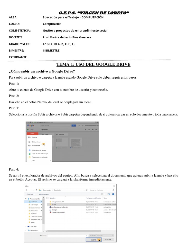 Manual de Uso Del Google Drive 4to | PDF | Archivo de computadora ...