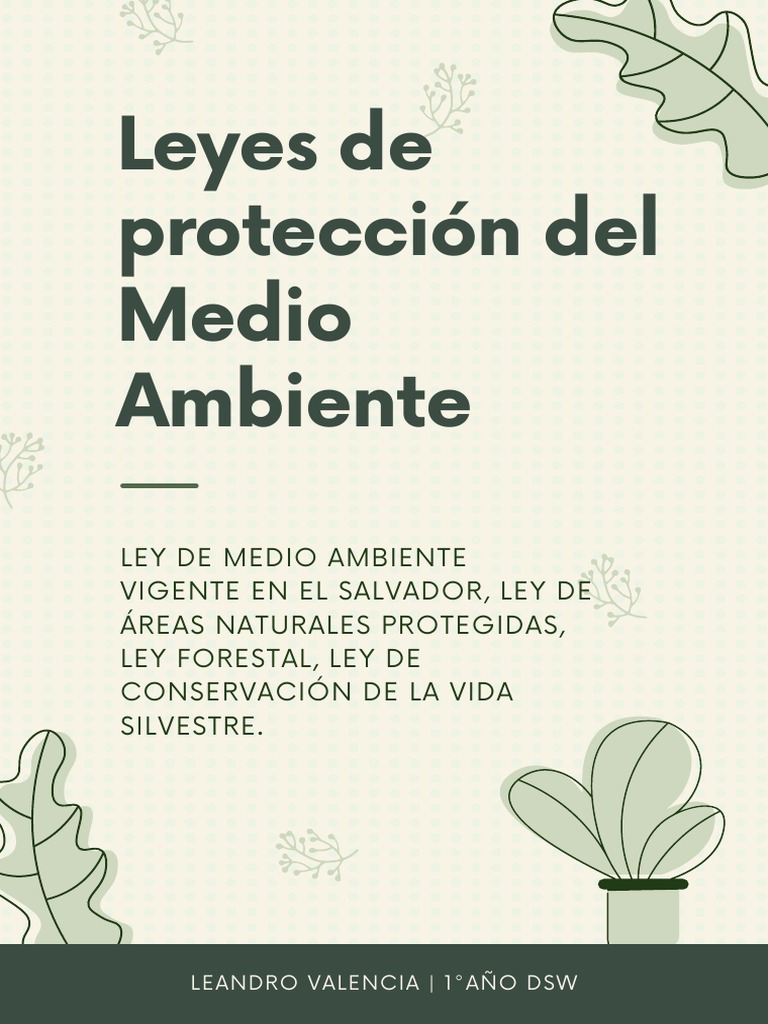 Leyes de Protección Ambiental en El Salvador | PDF | Los bosques