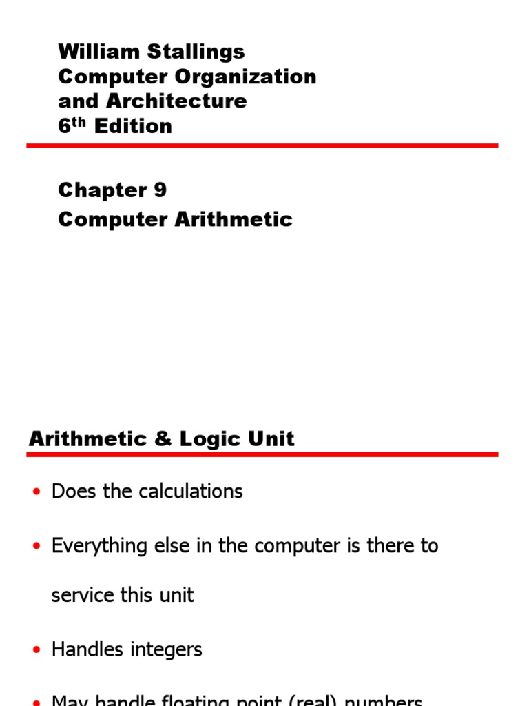 Computer Arithmetic: An Overview of Addition, Subtraction ...