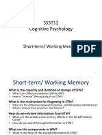 SS3712 Lecture 5 Short Term Memory - 2223A - Handout