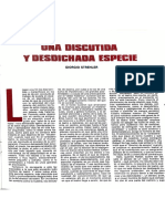 Una Discutida y Desdichada Especie. Autor Giorgio Strehler