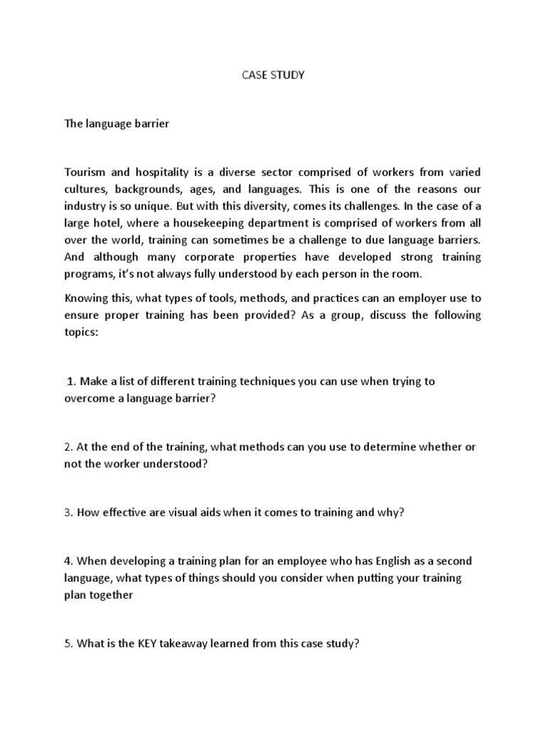 Training Methods for Language Barriers | PDF | Business | Art