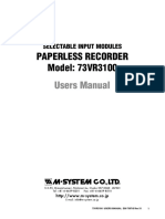 Paperless Recorder Model: 73VR3100: Users Manual