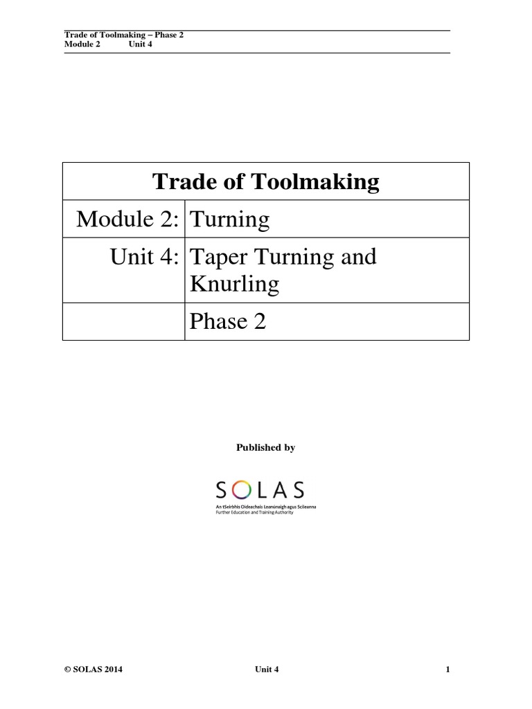 m2 U4 Taper Turning and Knurling PDF