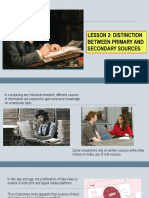 Module 2 Distinction Between Primary and Secondary Source
