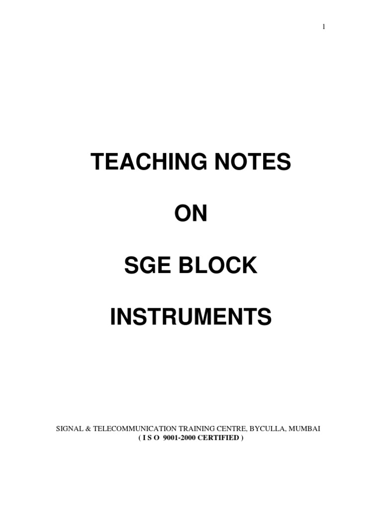 Sge Block Instrument | PDF | Relay | Electromagnetism