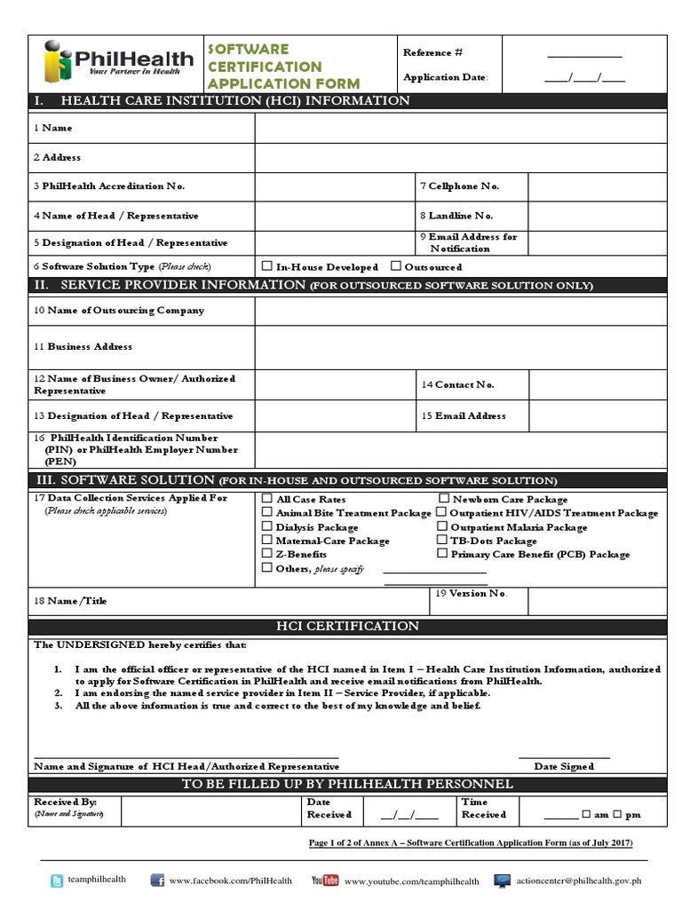 Philhealth Application Form PDF