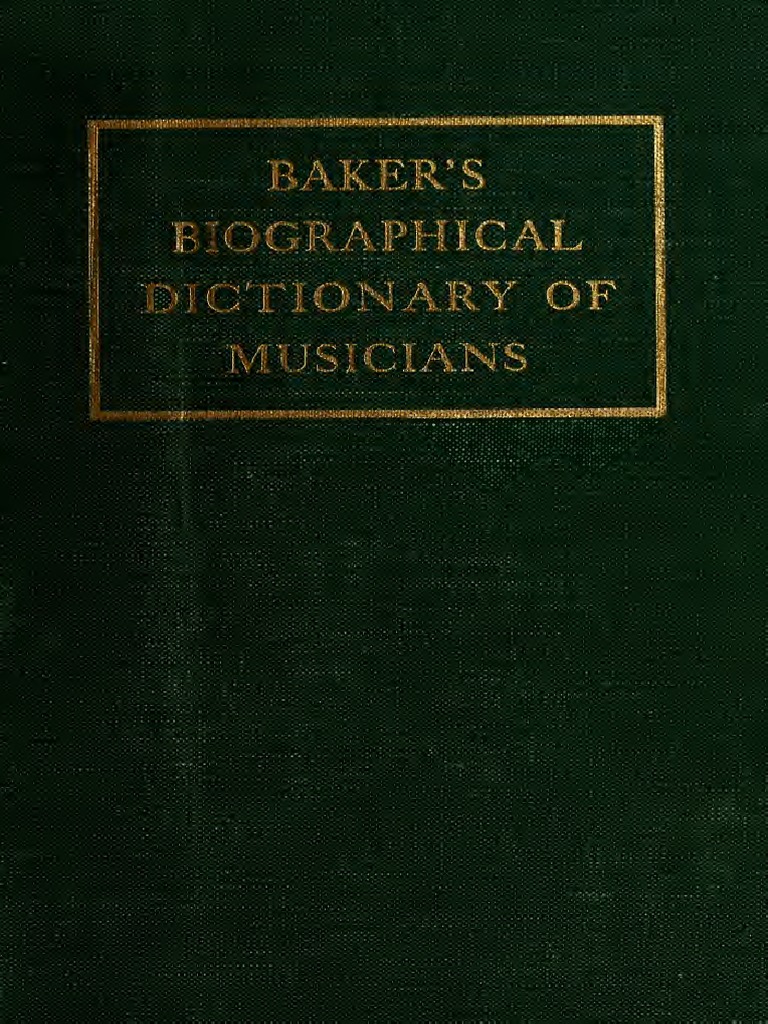 Baker's Dictionary Slonimsky PDF