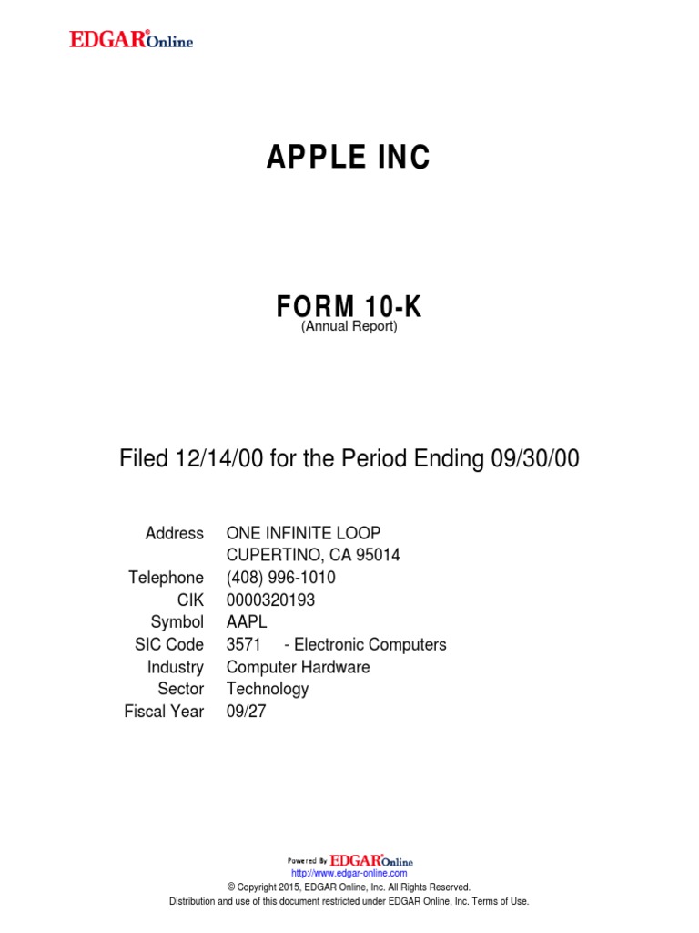 Apple Annual Report - 2000 | PDF | Mac Os | Macintosh