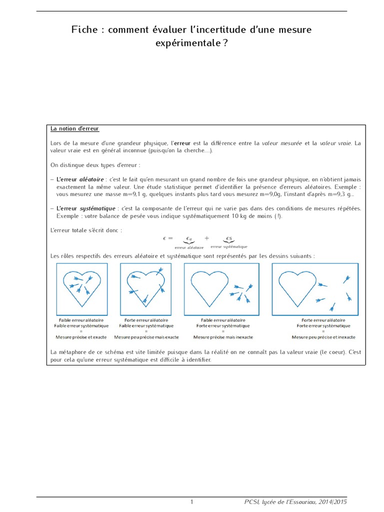 Incertitude | PDF | Intervalle de confiance | Erreur de mesure