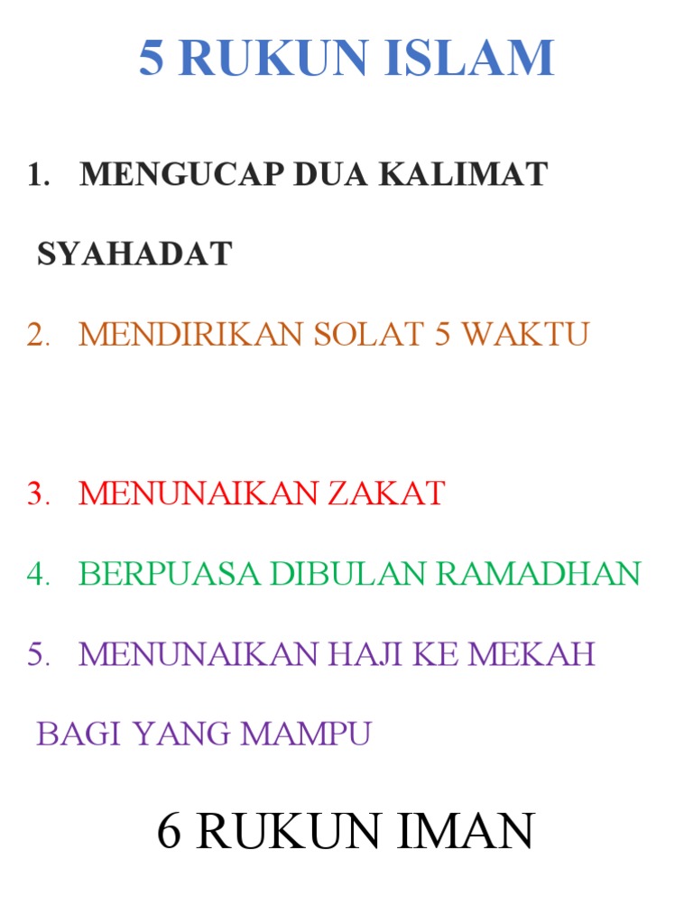5 Rukun Islam | PDF