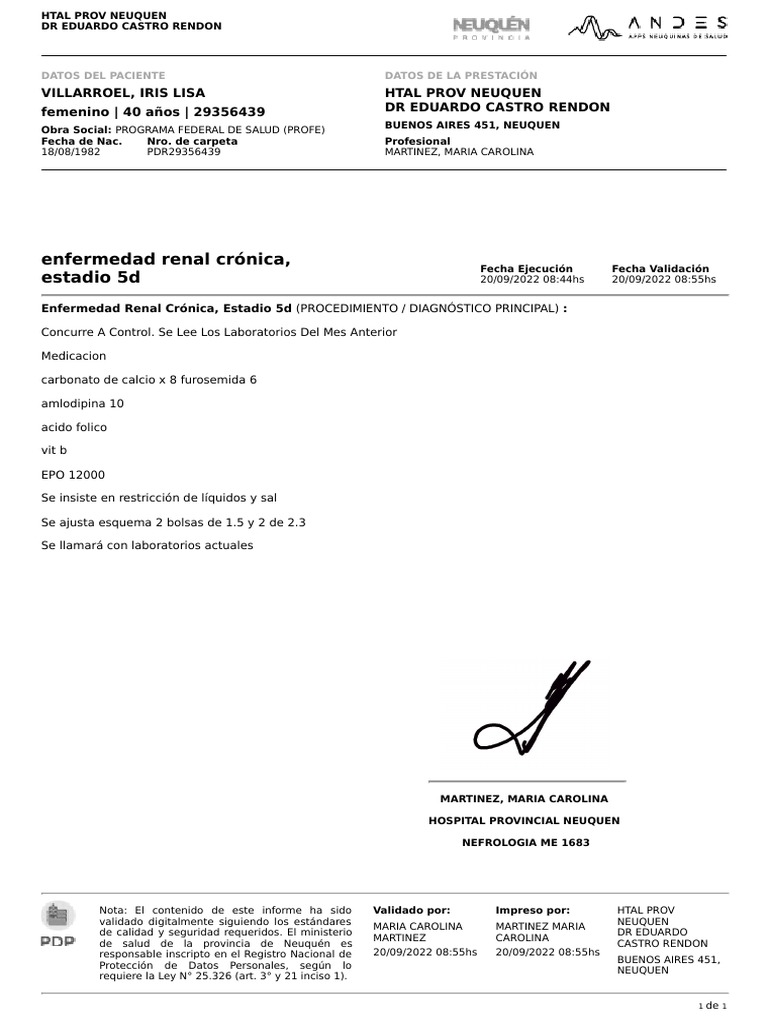 Enfermedad Renal Crnica Estadio 5d 20-09-2022 85555 | PDF | Cuidado de ...