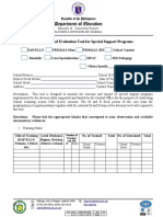 FM - CLM - 005 - Monitoring and Evaluation Tool For Special Support Programs - Form 8