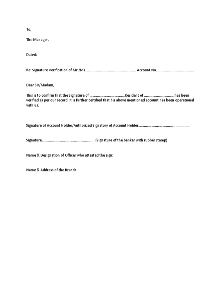 Signature Verification Confirmation Letter | PDF | Career & Growth | Law