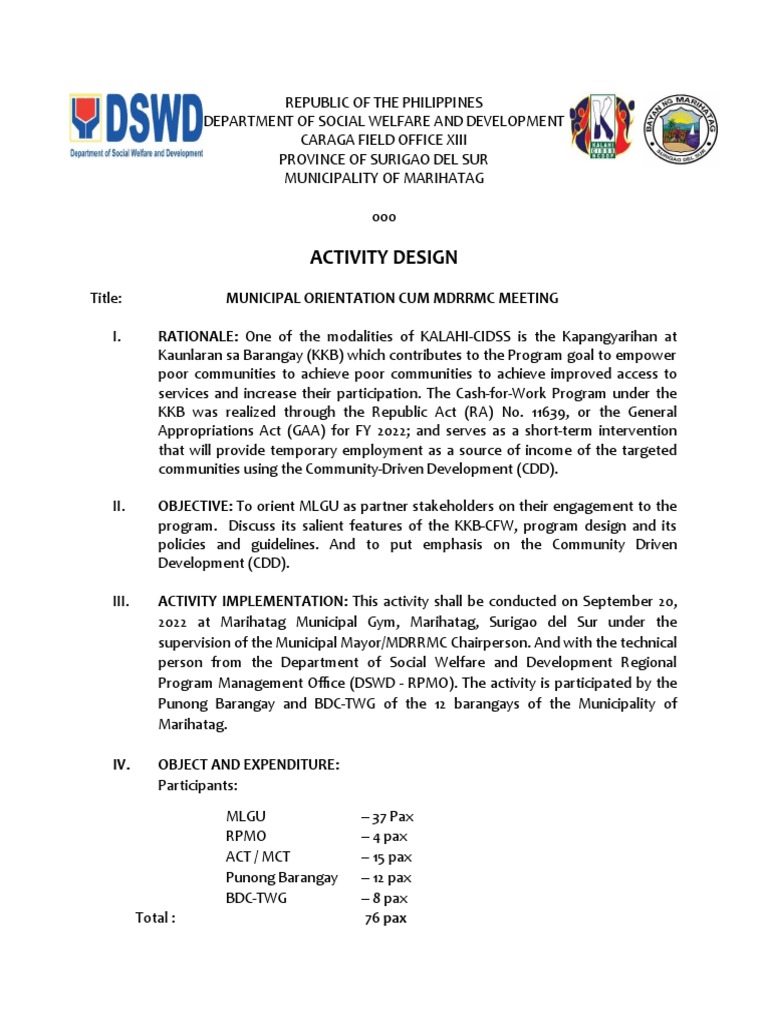 KKB CFW Activity Design | PDF