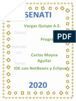 Alumno: Curso: Instruct Or: Tema:: Vargas Quispe A.E. Programación Carlos Mayna Aguilar Ide Con Netbeans Y Eclipse