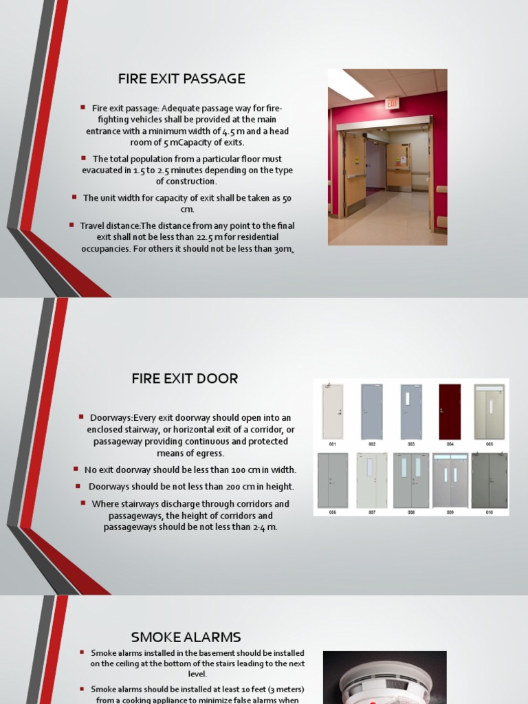 Fire Safety Regulations for Exits and Alarms | PDF